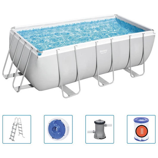 Bestway Set Piscina Power Steel Rettangolare 412x201x122 cmcod mxl 93894