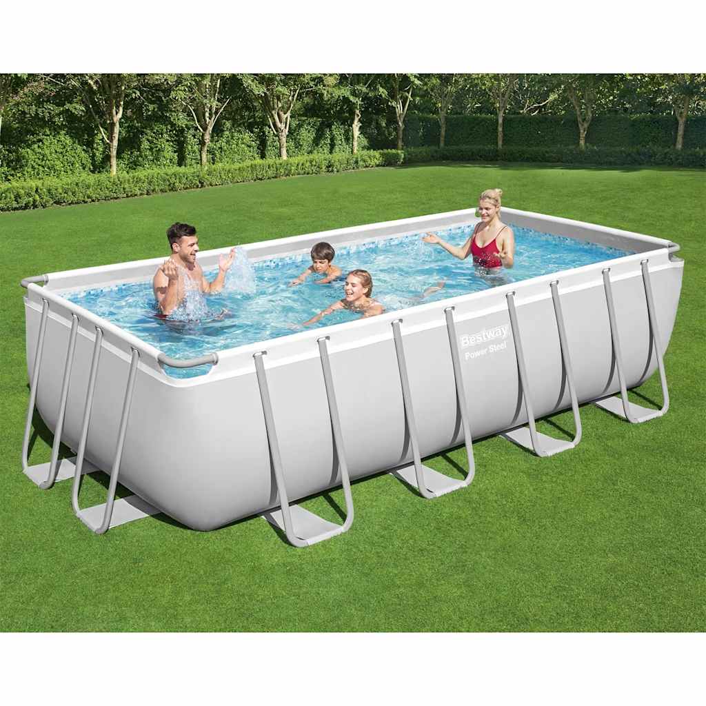 Bestway Set Piscina Power Steel Rettangolare 488x244x122 cm 3202532