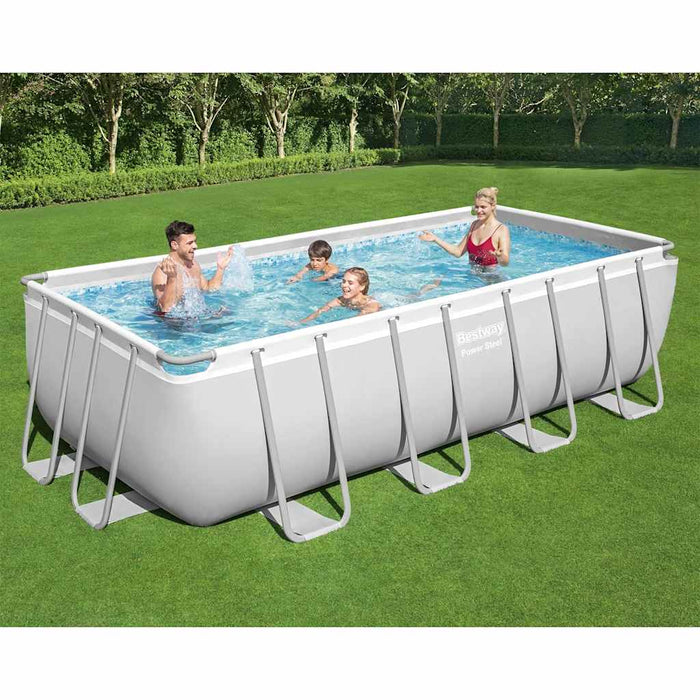 Bestway Set Piscina Power Steel Rettangolare 488x244x122 cm 3202532