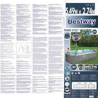Bestway Piscina Fuori Terra Ovale Power Steel 549x274x122 cm 3202534