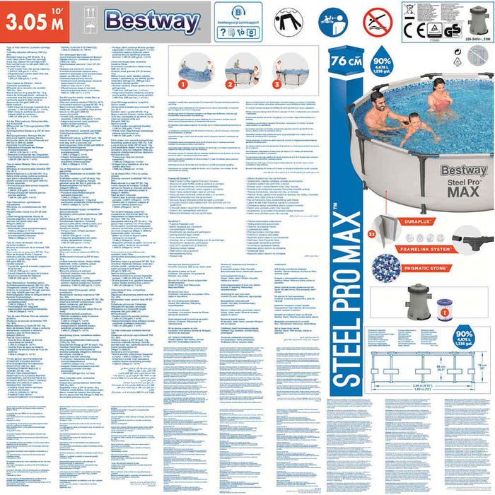 Bestway Set Piscina Steel Pro MAX 305x76 cm 3202541