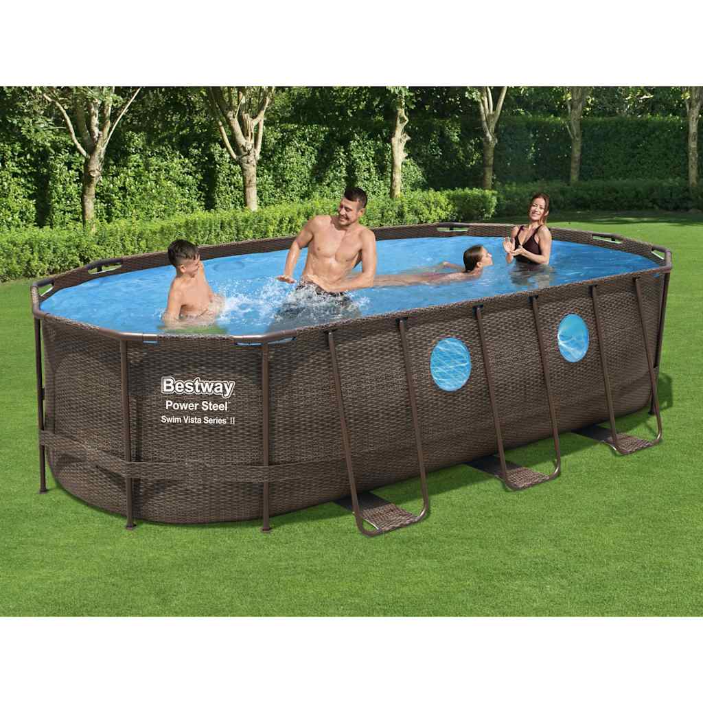 Bestway Set Piscina Power Steel Swim Vista Series 549x274x122 cm 3202545