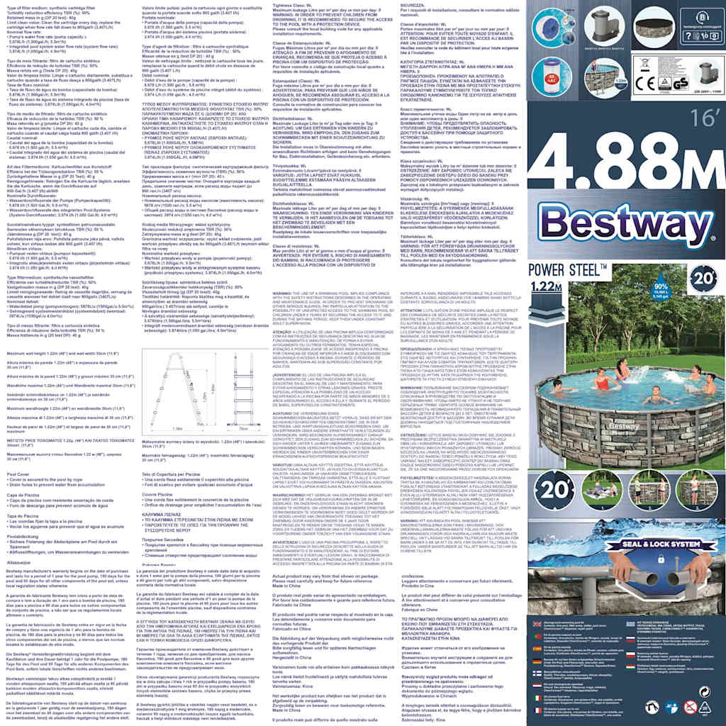 Bestway Set Piscina Power Steel 488x122 cm 3202550