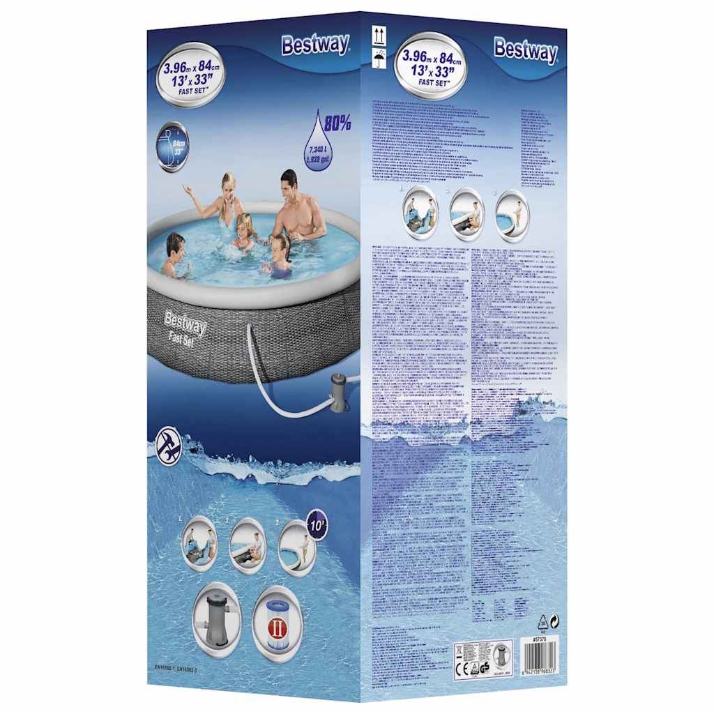 Bestway Set Piscina Gonfiabile con Pompa Fast Set 196x84 cm 3202552