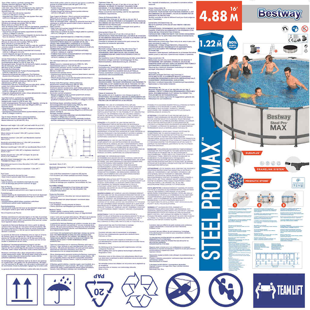 Bestway Set Piscina Steel Pro MAX 488x122 cm 3202558