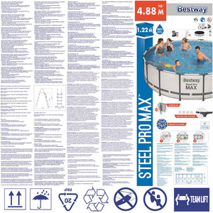 Bestway Set Piscina Steel Pro MAX 488x122 cm 3202558