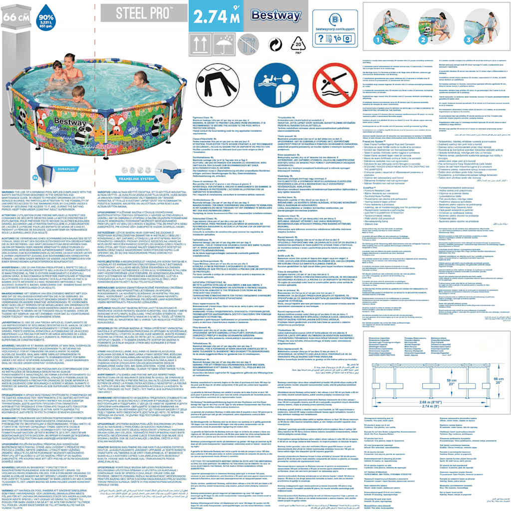 Bestway Piscina Steel Pro MAX 274x66 cm 3202559