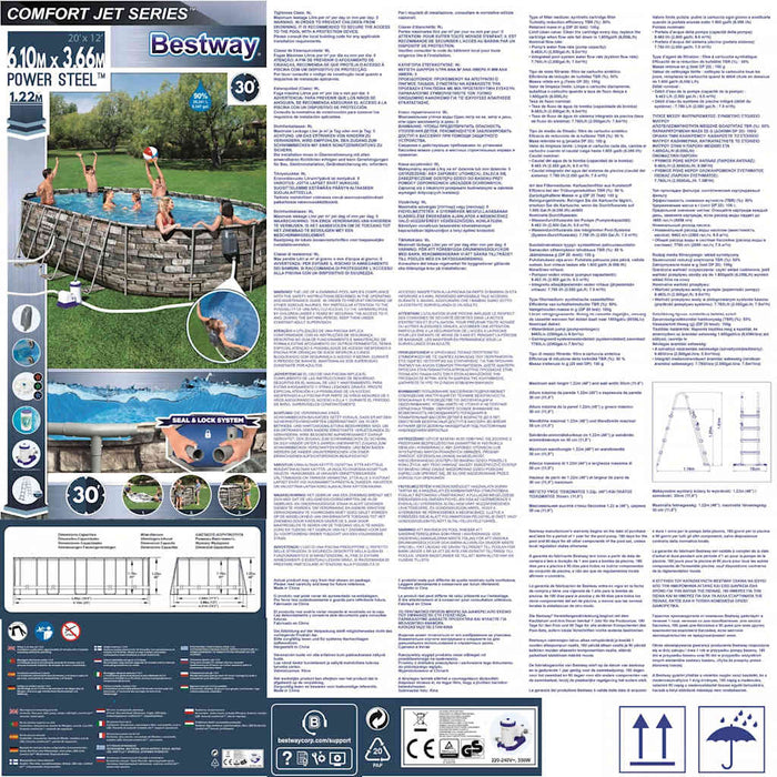 Bestway Set Piscina Ovale Power Steel Comfort Jet Series 610x366x122cm 3202562