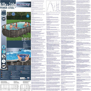 Bestway Set Piscina Ovale Power Steel 488x305x107 cm 3202567