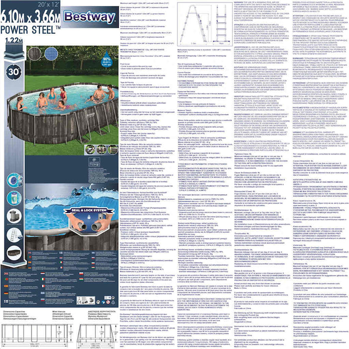 Bestway Set Piscina Ovale Power Steel 488x305x107 cm 3202567