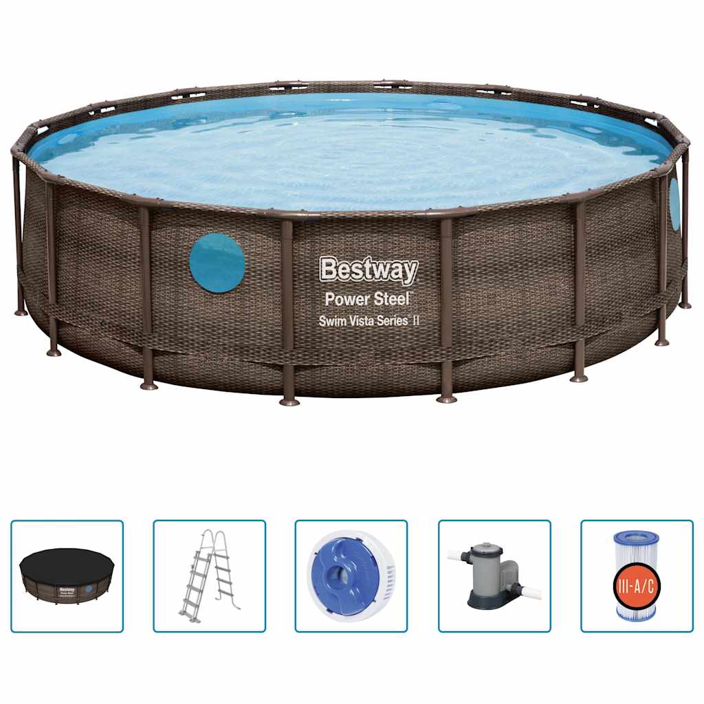 Bestway Set Piscina Power Steel 488x122 cm 3202568