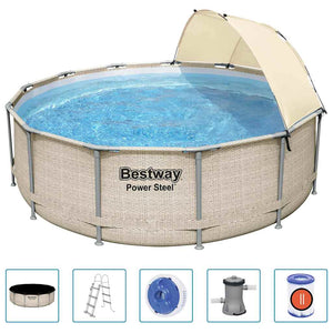 Bestway Set Piscina con Tettoia Power Steel 396x107 cm 3202571