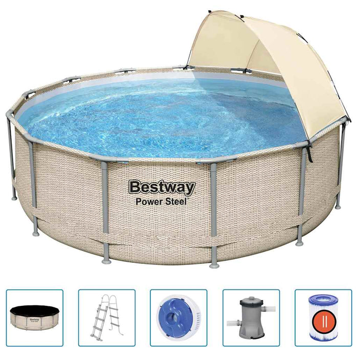 Bestway Set Piscina con Tettoia Power Steel 396x107 cm 3202571