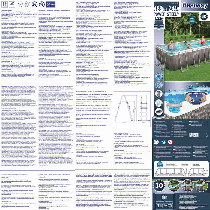 Bestway Set Piscina Power Steel Rettangolare 488x244x122 cm 3202572