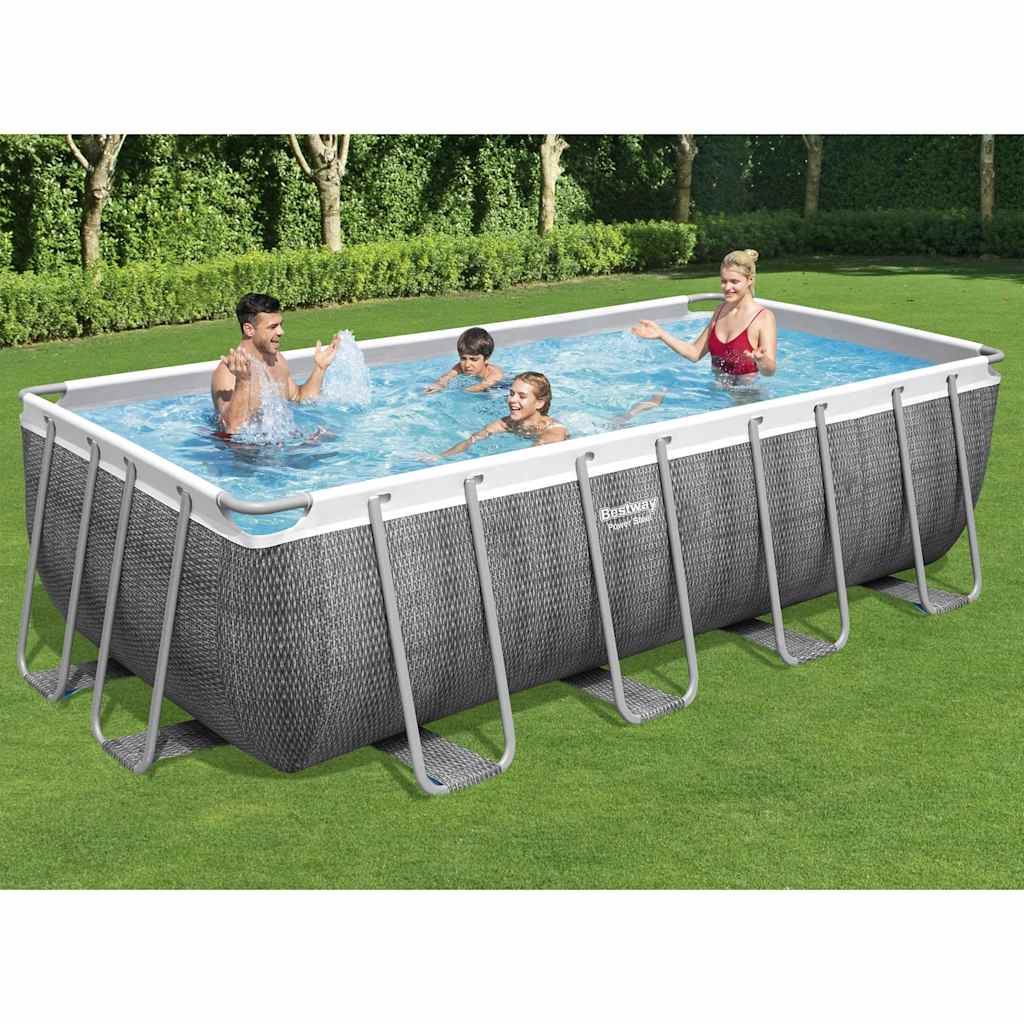 Bestway Set Piscina Power Steel Rettangolare 488x244x122 cm 3202572