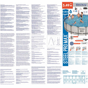 Bestway Set Piscina Steel Pro MAX 549x122 cm 3202638