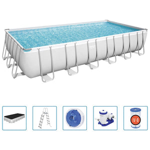 Bestway Set Piscina Power Steel Rettangolare 732x366x132 cmcod mxl 93519