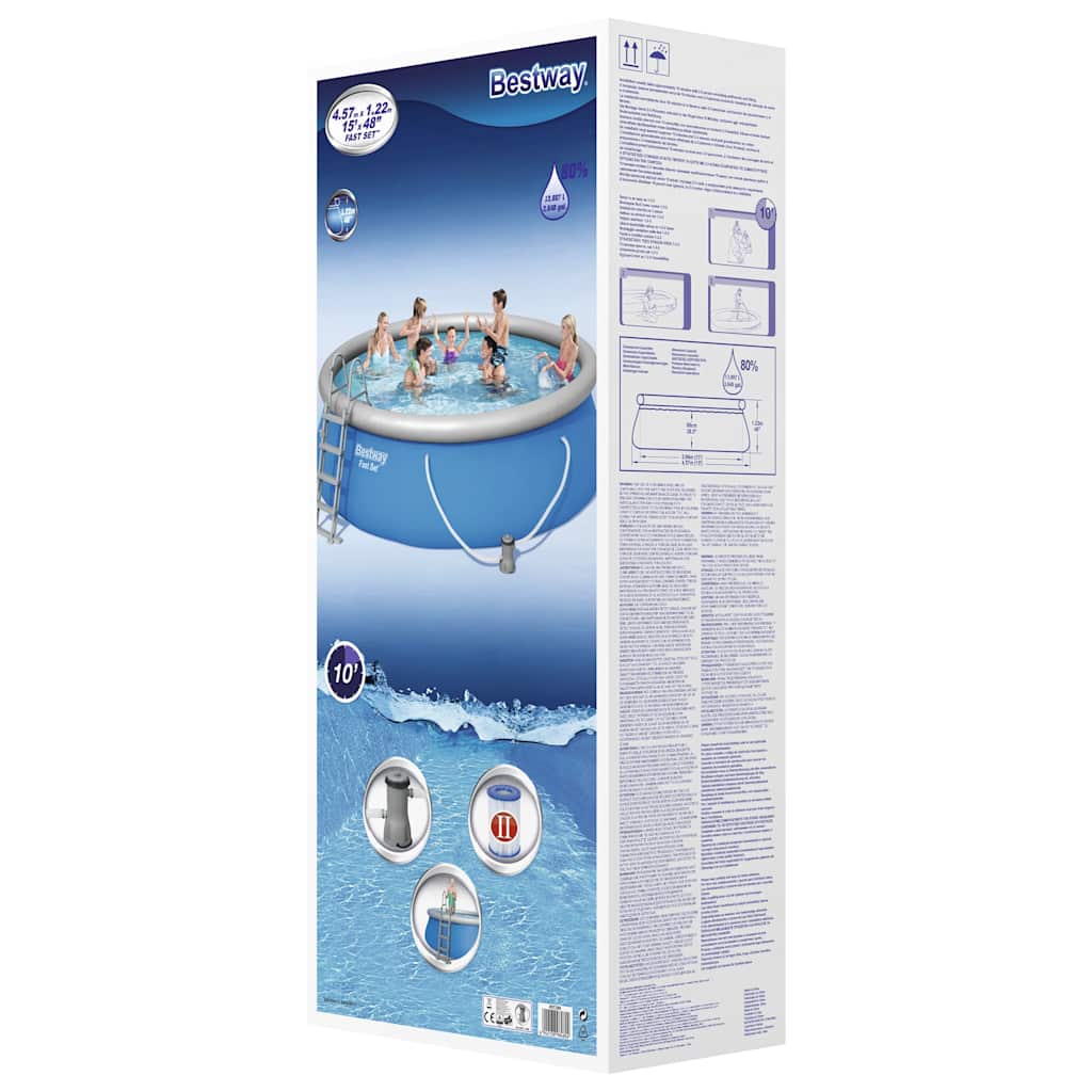 Bestway Set Piscina Gonfiabile Rotonda Fast Set 457x122 cm 3202641