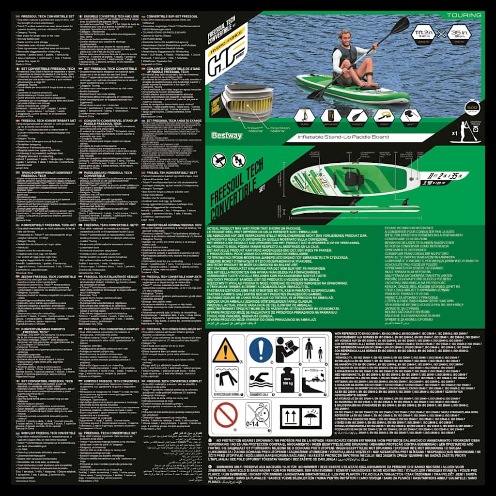 Bestway Set da SUP Gonfiabile Hydro-Force Freesoul Tech 340x89x15 cm 3202646