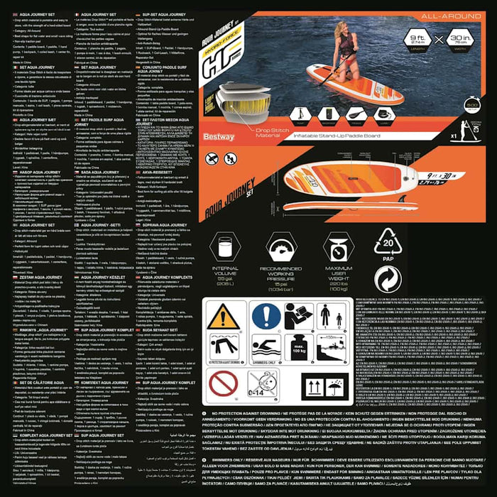 Bestway Hydro-Force Set Tavola da Paddle Gonfiabile Aqua Journey 3202658