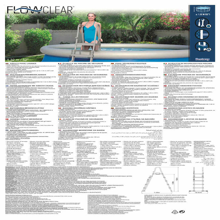 Bestway Scaletta Sicurezza per Piscina a 4 Gradini Flowclear 132 cm 3202667