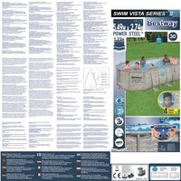 Bestway Set Piscina Power Steel Swim Vista Series 549x274x122 cm 3202672