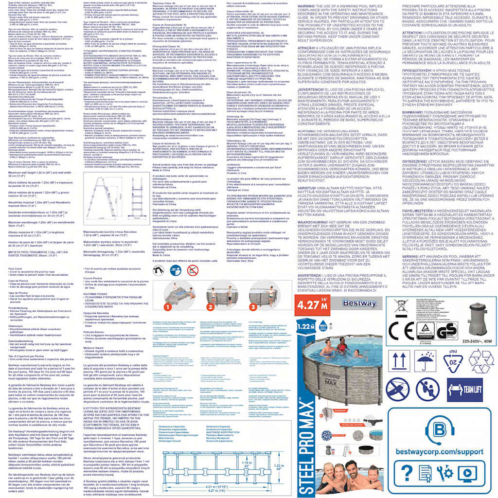 Bestway Piscina Power Steel 427x122 cm 3202673