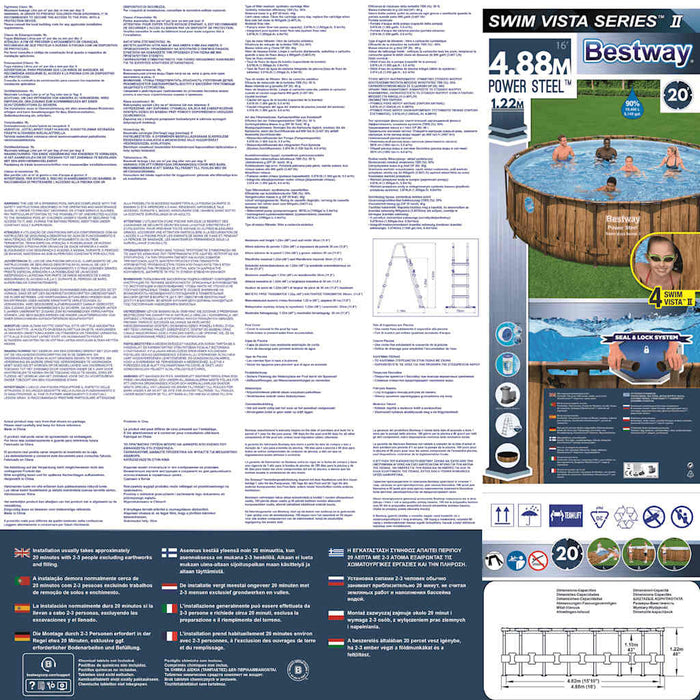 Bestway Set Piscina Power Steel 488x122 cm 3202675