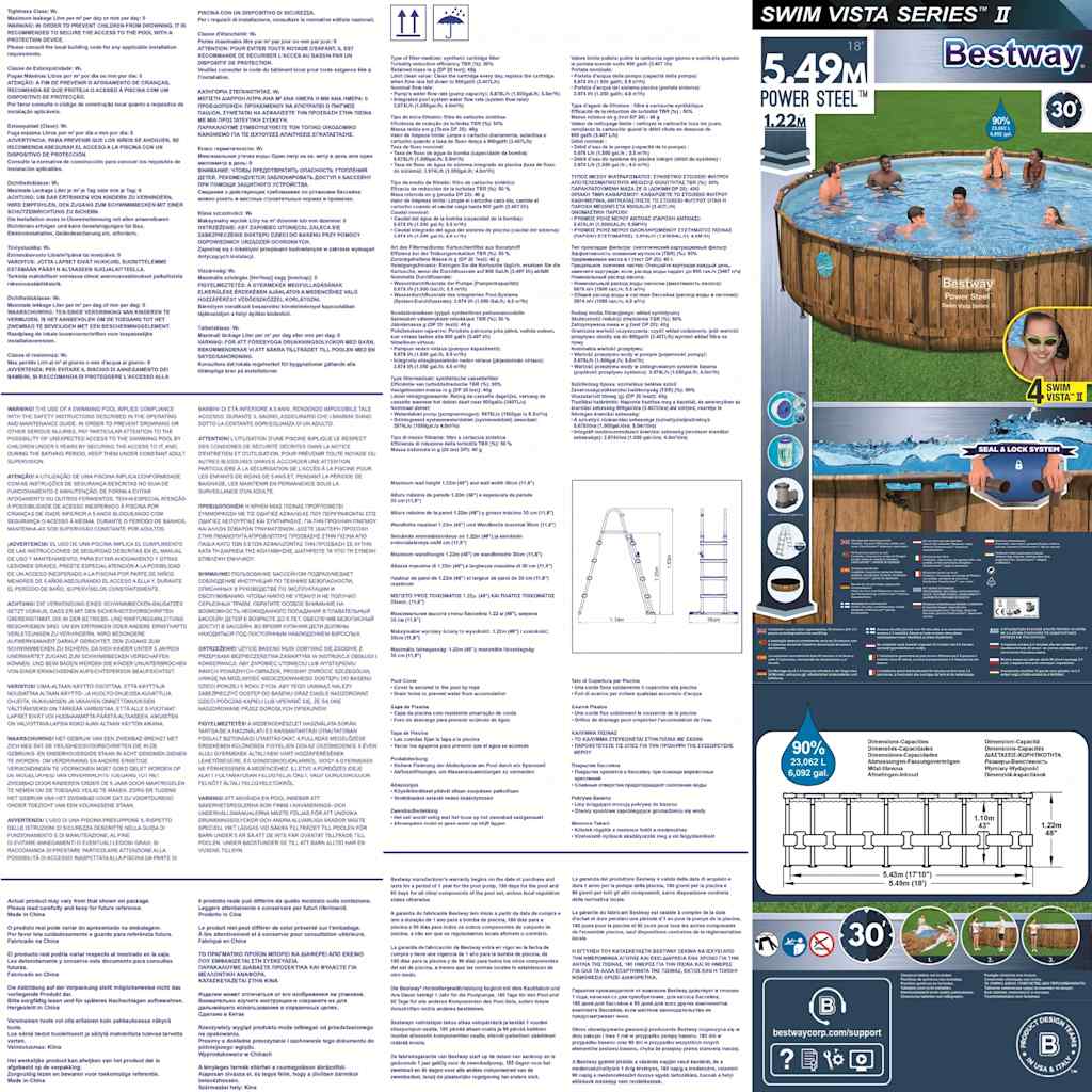 Bestway Set Piscina Power Steel 549x122 cm 3202676