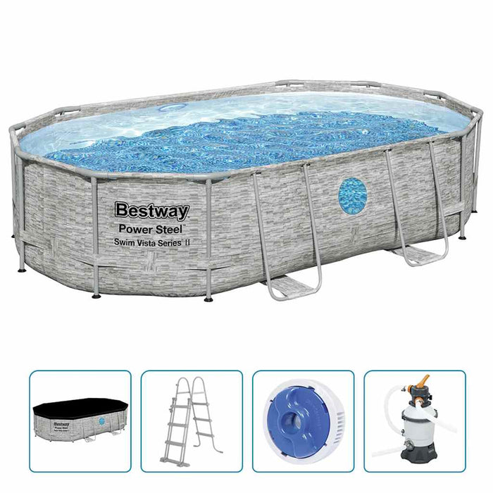 Bestway Set Piscina Power Steel 488x305x107 cmcod mxl 93514
