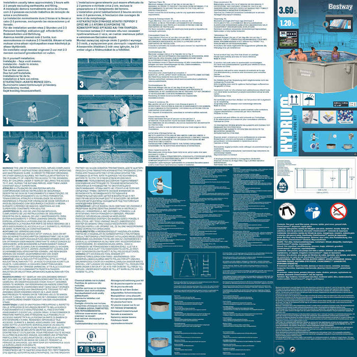 Bestway Telaio Piscina Fuori Terra Rotonda Hydrium 360x120 cm 3202680