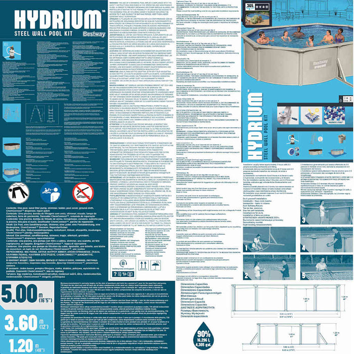 Bestway Set Piscina Hydrium 500x360x120 cm 3202681