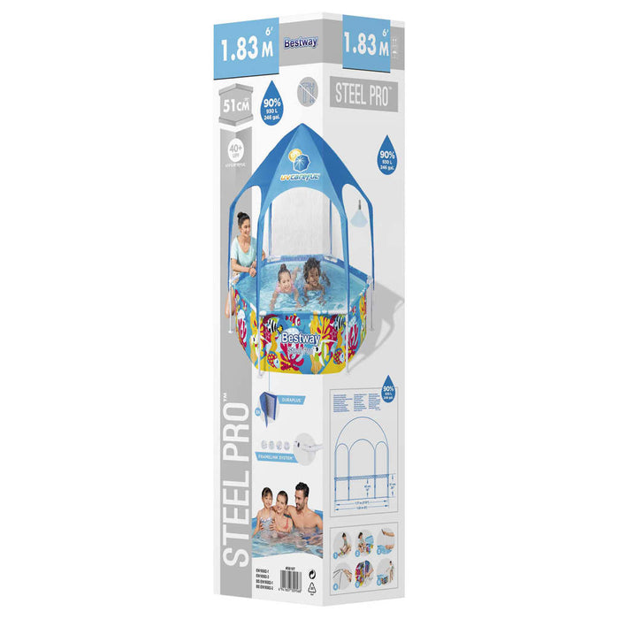 Bestway Piscina per Bambini Fuori Terra Pro Anti UV Acciaio 183x51cm 3202686