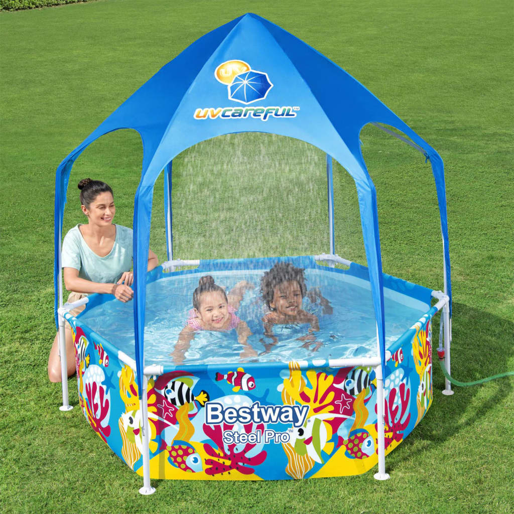 Bestway Piscina per Bambini Fuori Terra Pro Anti UV Acciaio 183x51cm 3202686