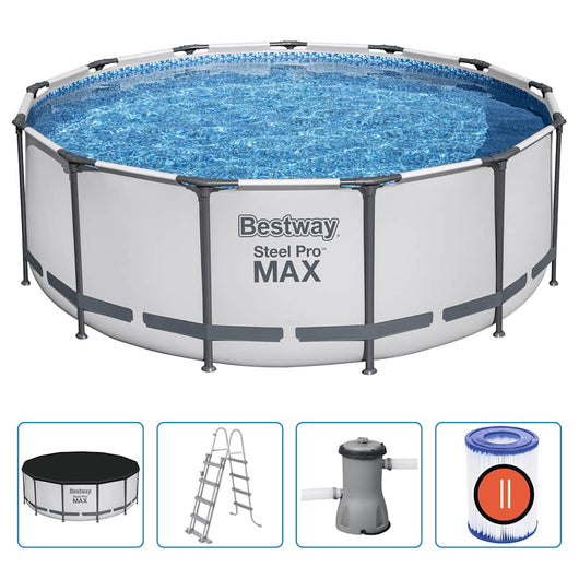 Bestway Set Piscina Rotonda Steel Pro MAX 396x122 cm 3202687