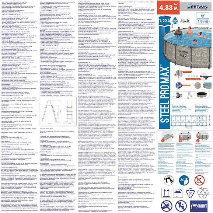 Bestway Piscina Rotonda Power Steel 488x122 cm 3202688