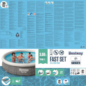 Bestway Set Piscina Rotonda 366x76 cm 3202690
