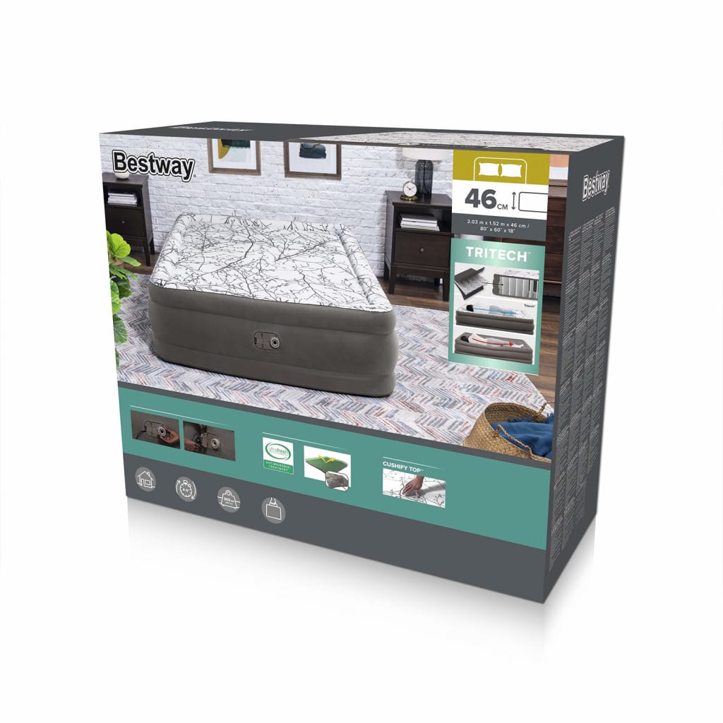 Bestway Letto ad Aria con Pompa Integrata 203x152x46 cm 3202701