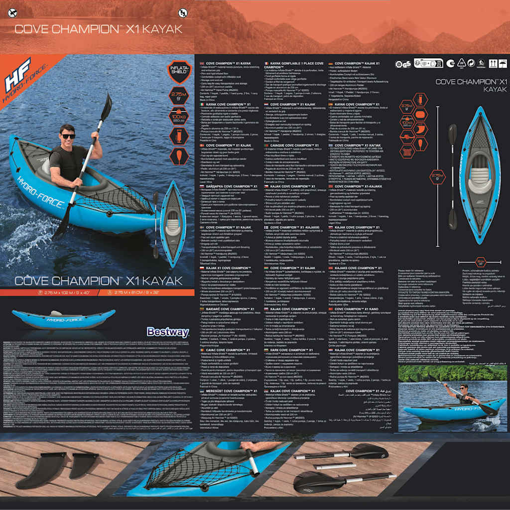 Bestway Kayak Gonfiabile Hydro-Force per 1 Persona 3202702