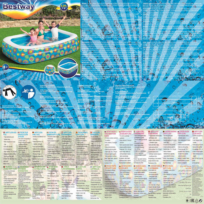 Bestway Piscina Gonfiabile per Bambini Blu 229x152x56 cm 3202707