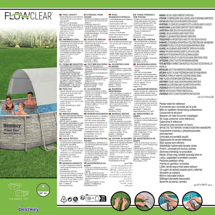 Bestway Tettoia per Piscina Fuori Terra Bianco 3202715