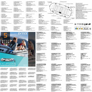 INTEX Gommone Gonfiabile con Remi e Pompa Excursion 5 Set 3202727