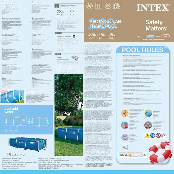 INTEX Piscina Rectangular Frame 260x160x65 cm 3202753
