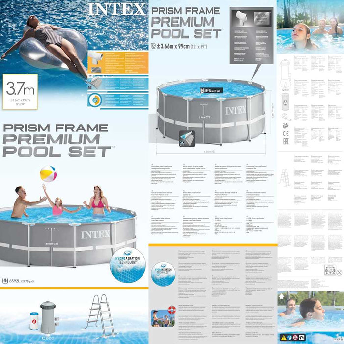 INTEX Set Piscina Prism Frame 366x99 cm 3202757