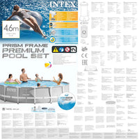 INTEX Set Piscina Prism Frame 457x107 cm 3202758