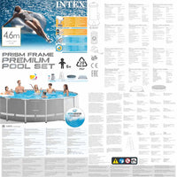 INTEX Set Piscina Prism Frame 457x122 cm 3202759