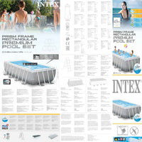 INTEX Set Piscina Rettangolare Prism Frame 488x244x107 cm 3202761