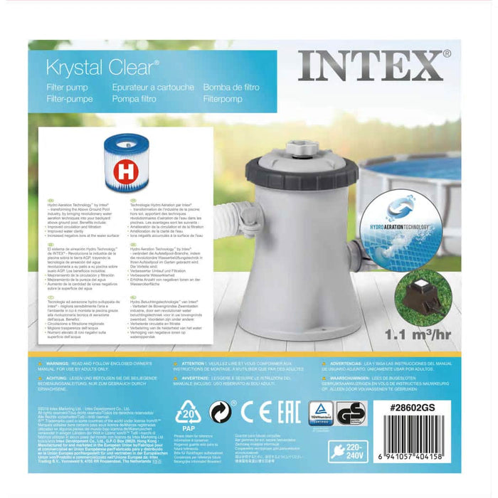 INTEX Pompa con Filtro a Cartuccia 1250 L/h 28602GS 3202765