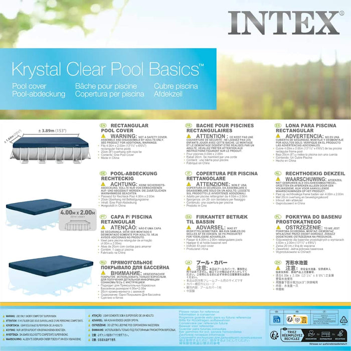 INTEX Copertura per Piscina Rettangolare 390x180 cm 3202774