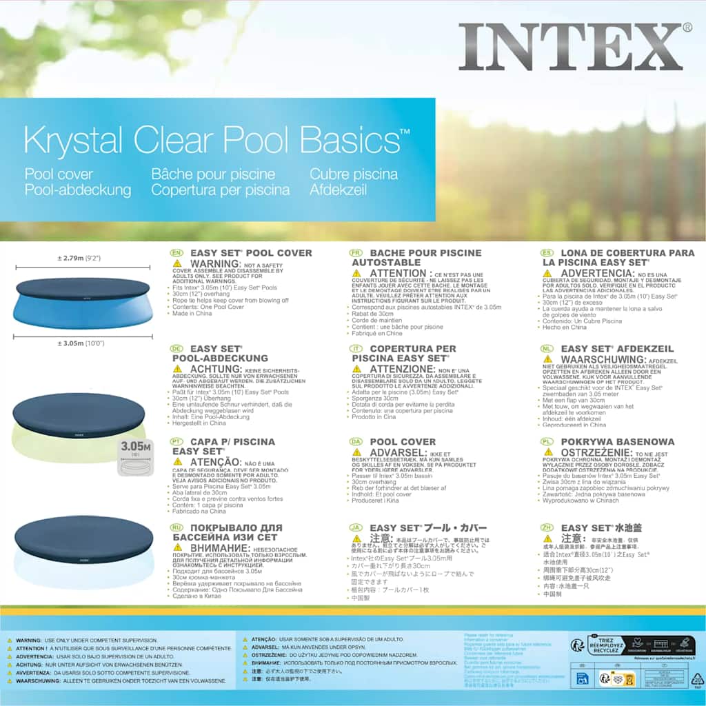 INTEX Copertura per Piscina Rotonda 305 cm 3202777